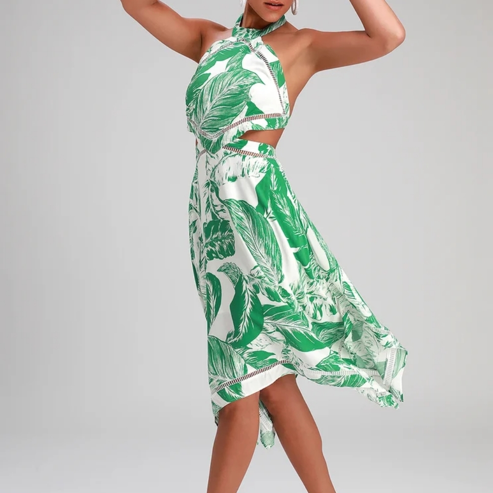 Lulus Palm Print Dress